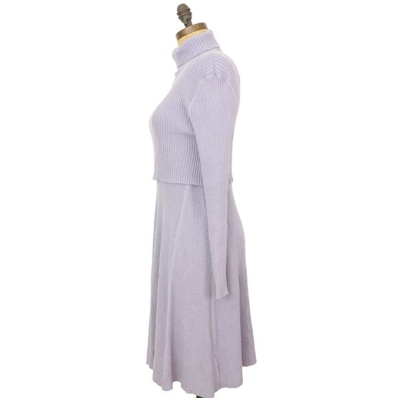 STITCHDROP 2-Fer Mock Neck Sweater Dress XS Alpine Frost Tank + Top Ribbed B41 - Picture 5 of 7